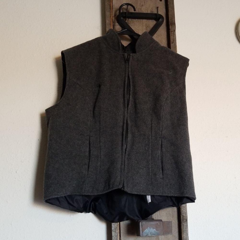 grey wool winter vest
